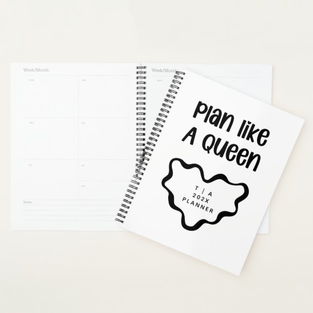 Agenda Cute Motivational Black and White Monogram Year (Demostración)