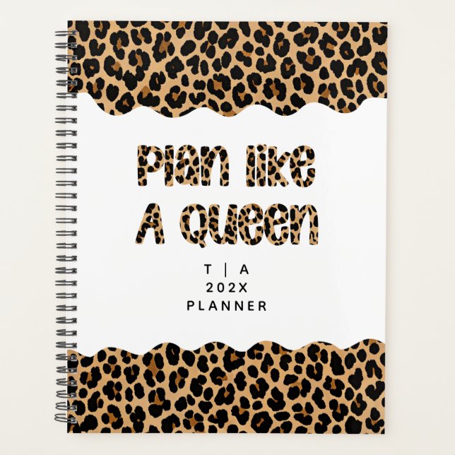 Agenda Cute Motivational Monogram Year Leopard Pattern (Anverso)