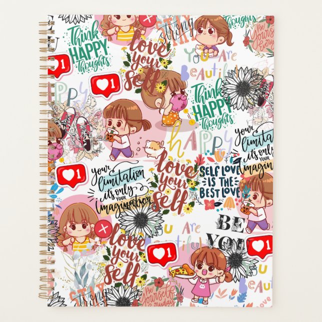 Agenda Cute Motivational – Positive Quote Kawaii  (Anverso)