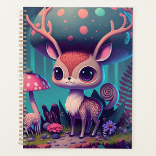 Agenda Cute Mushroom Deer Fantasy Art Planner