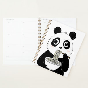 Agenda Cute Panda Comiendo Fideos Udon