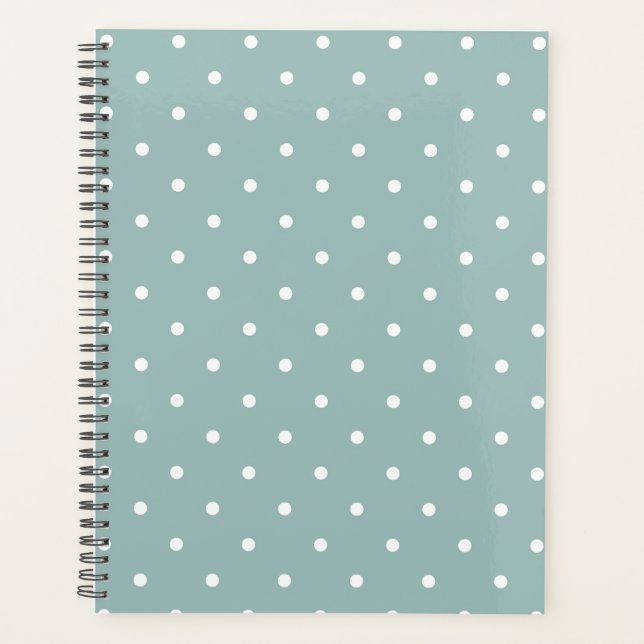 Agenda Cute Pastel Mint Green With White Polka Dot Spots  (Anverso)
