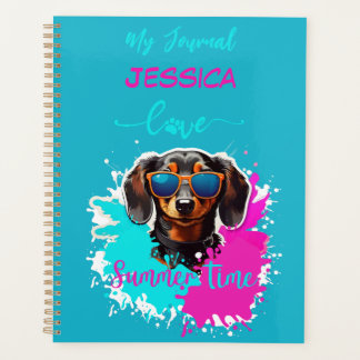 Agenda Cute Perro Paint Pink Blue Love Summer Time Planne