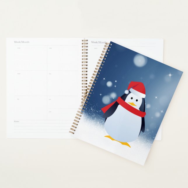 Agenda Cute pingüino con estrellas de nieve de los Navida (Demostración)