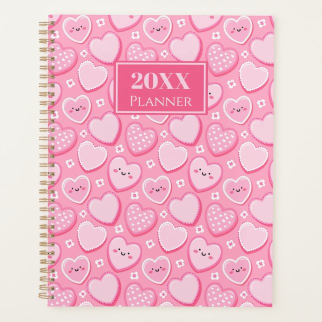 Agenda Cute Pink Hearts 20XX Spiral (Anverso)