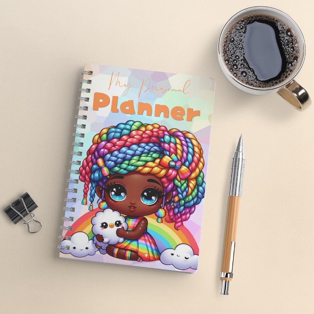 Agenda Cute Rainbow Chibi Chica "My Personal Planner" (Subido por el creador)