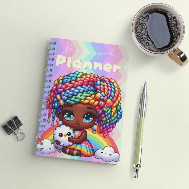 Agenda Cute Rainbow Chibi Chica "My Personal Planner" (Subido por el creador)