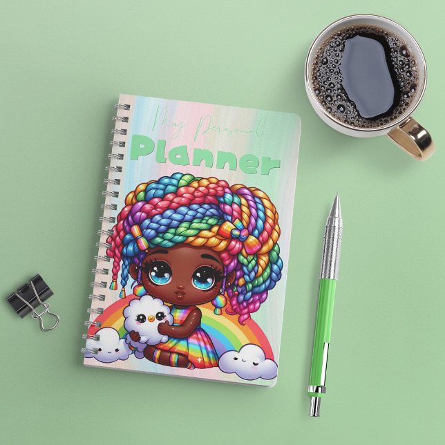 Agenda Cute Rainbow Chibi Chica "My Personal Planner" (Subido por el creador)