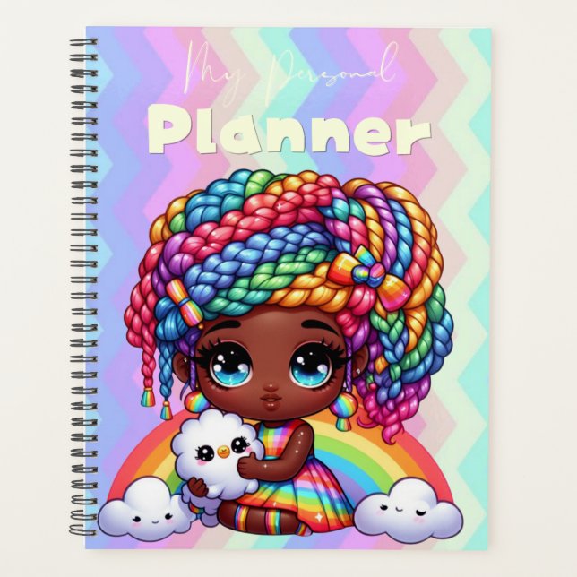 Agenda Cute Rainbow Chibi Chica "My Personal Planner" (Anverso)