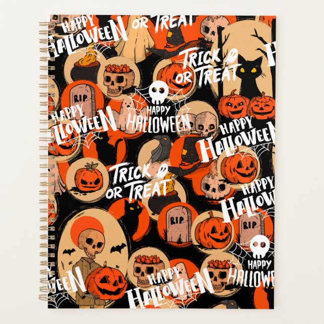 Agenda  Cute & Scary Halloween Spooky vibes  (Anverso)