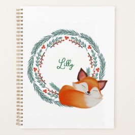 Agenda Cute Sleeping Fox Personalized