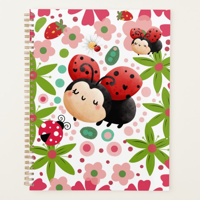 Agenda Cute Strawberry Ladybug Notebook  (Anverso)