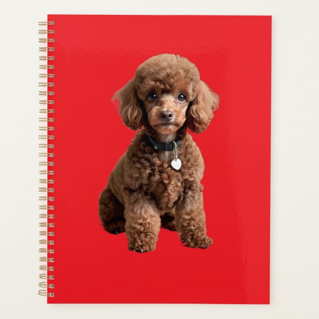 Agenda Cute Teacup Poodle Carpeta Roja (Anverso)