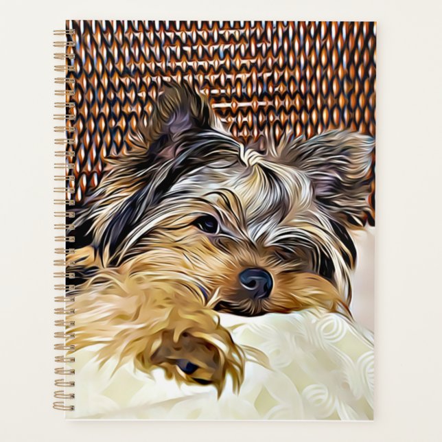 Agenda Cute Teacup Yorkie Yorkshire Terrier Digital Art (Anverso)