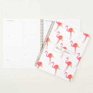Agenda Cute Tropical Acuarela Flamingo Parques de Oro