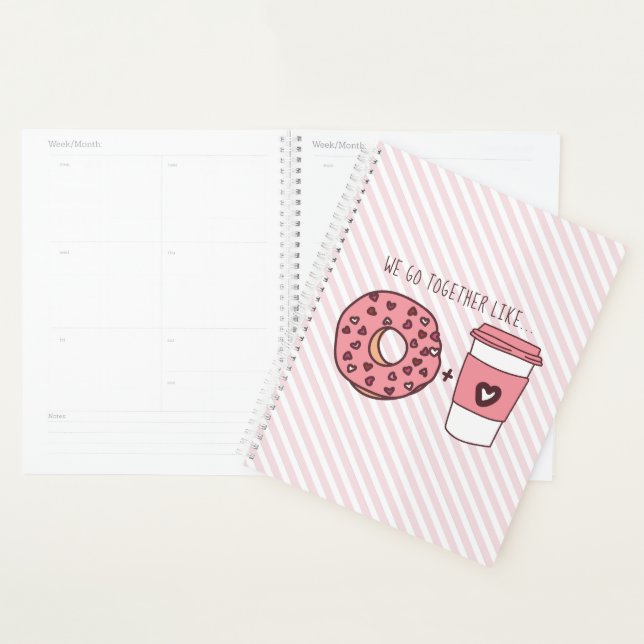 Agenda Cute, vamos juntos como donuts y café Valentine (Demostración)