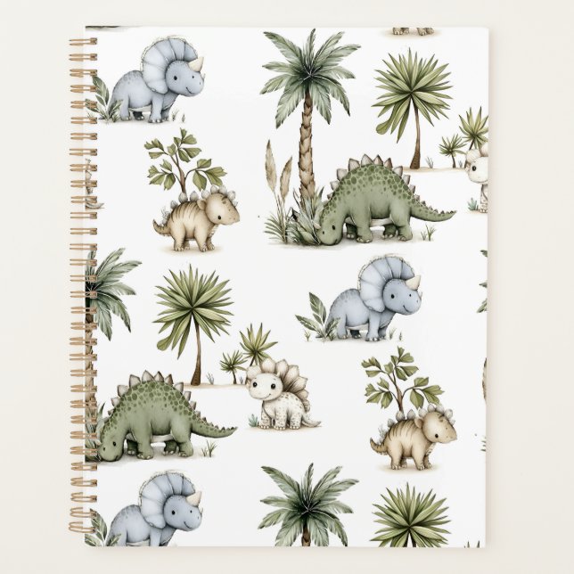 Agenda Cute Watercolor Baby Dinosaurs (Anverso)
