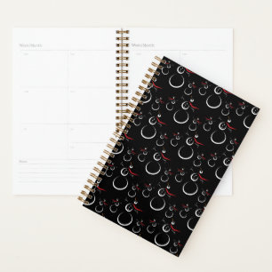 Agenda Cute Winter Snowman Pattern Black