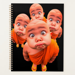 Agenda Cute Young Monk Minimalista Túnica Naranja 