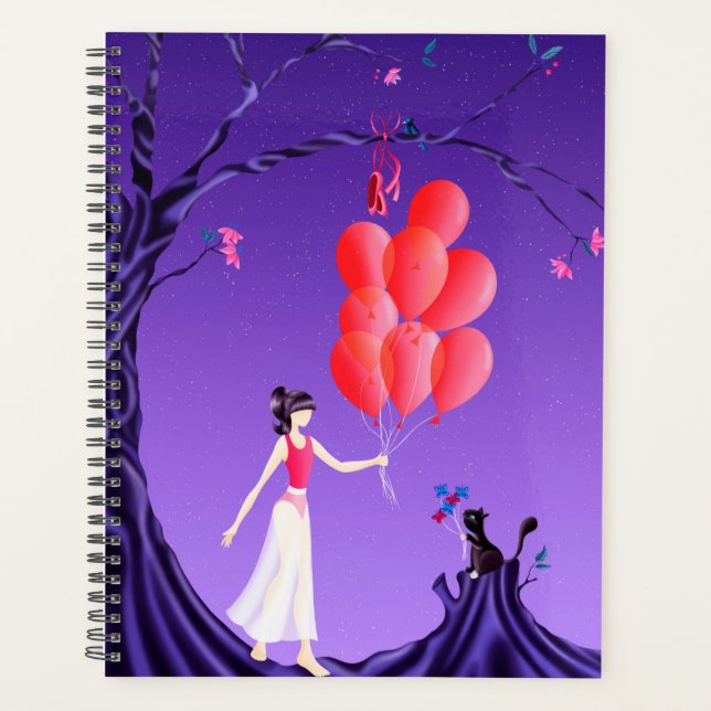 Agenda Cuto Ballerina y Cat Night Sky (Anverso)