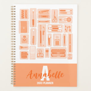 Agenda Cuto de material de arte Naranja de patrón ilustra