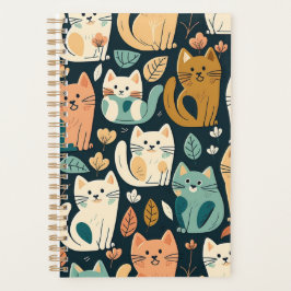 Agenda Cuto de patrón de gato artsy
