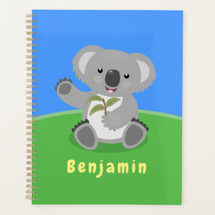 Agenda Cuto feliz koala saludando al ilustracion personal