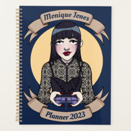 Agenda Cuto Gótico Gamer Chica Personalizado nombre de di