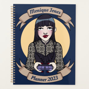 Agenda Cuto Gótico Gamer Chica Personalizado nombre de di