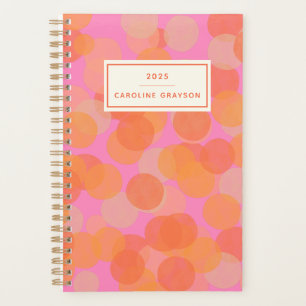Agenda Cuto Naranja acuarela geométrica personalizada