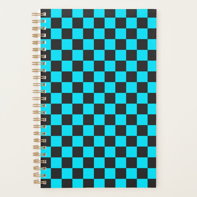 Agenda Cyan and charcoal checkerboard pattern (Anverso)