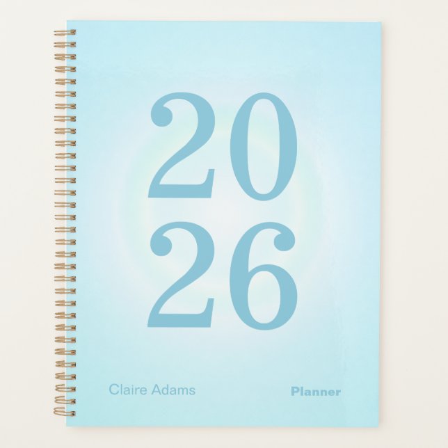 Agenda Cyan Blue Aura Big Year Planner (Anverso)