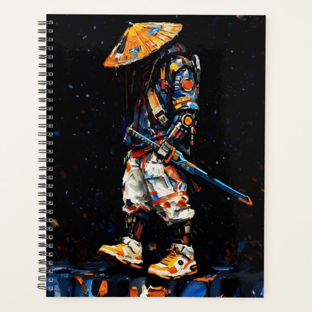 Agenda Cyber Ninja Palette Knife Neon Orange Impasto (Anverso)
