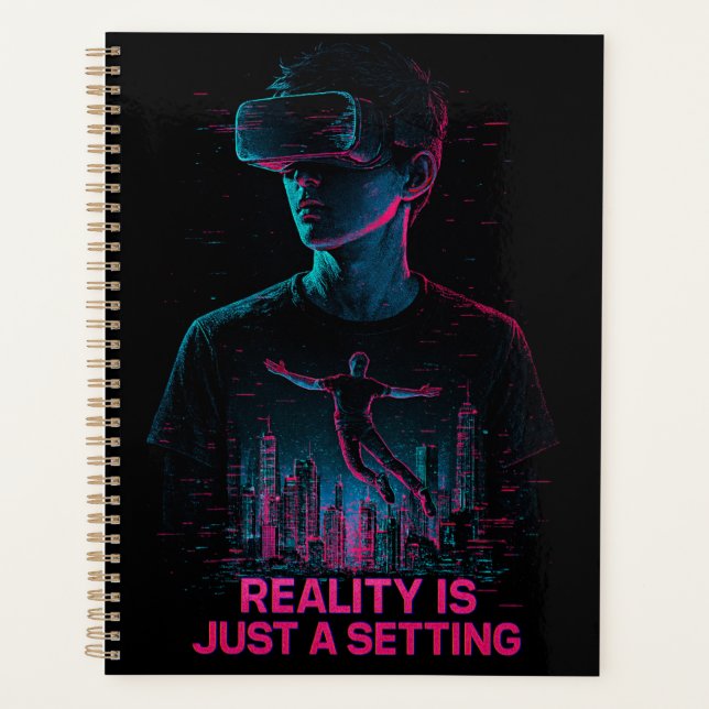 Agenda Cyberpunk VR Gamer Planner | "La realidad es sólo  (Anverso)