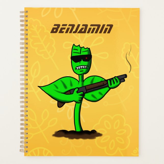 Agenda Cyborg planta Germinator divertido cartoon (Anverso)
