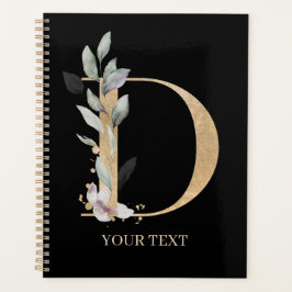 Agenda D Monograma Plano Floral Personalizado