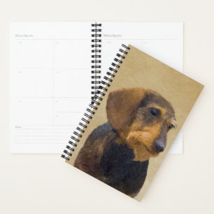 Agenda Dachshund (Cabezal alambrada) Pintura original de