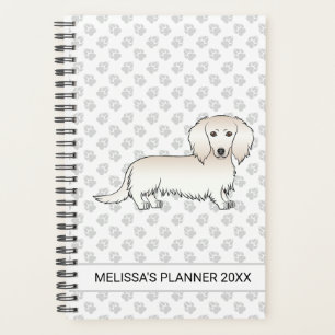 Agenda Dachshund Cartoon Pelo Largo Crema & Texto