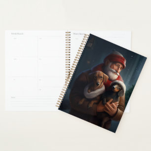 Agenda Dachshund con Santa Claus Navideño Festivo