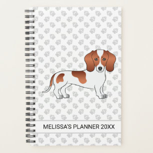 Agenda Dachshund de dibujos animados con capa lisa de pat