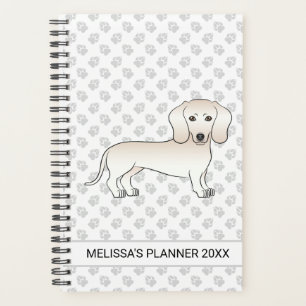 Agenda Dachshund de dibujos animados con capa suave de cr