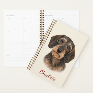 Agenda Dachshund de pelo duro personalizado con nombre