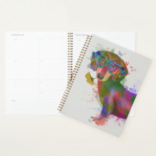 Agenda Dachshund & Glasses Splash Arcoiris