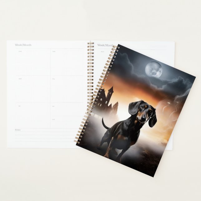 Agenda Dachshund Halloween Aterrador (Demostración)