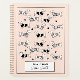 Agenda Dachshund ilustró a los amantes del perro 2025 Pla