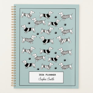 Agenda Dachshund ilustró a los amantes del perro Blue 202