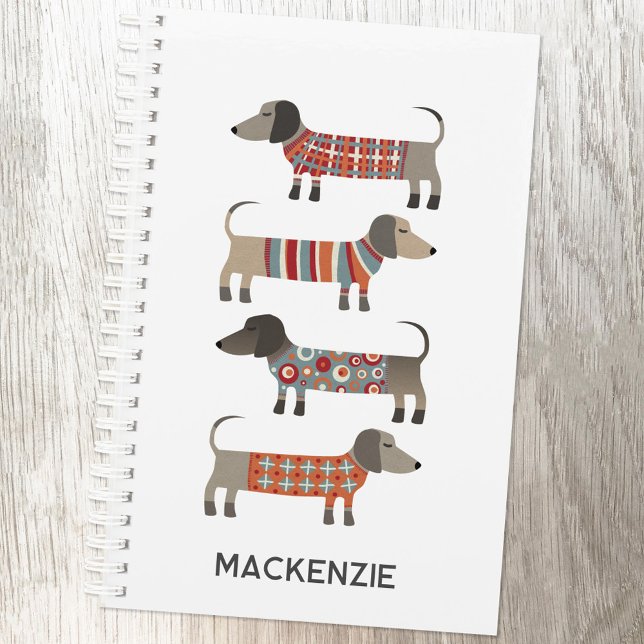 Agenda Dachshund Wiener Sausage Dog Personalizado (Personalized custom name fun Dachshund Wiener Sausage Dog planner for animal lovers)