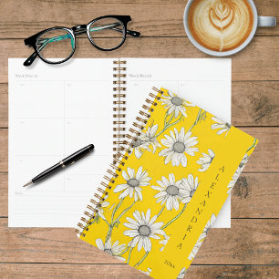 Agenda Daisies blancos y amarillos soleados