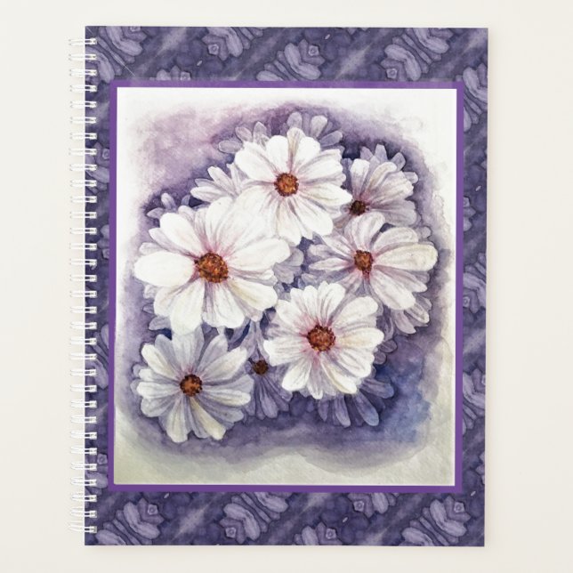 Agenda Daisies de lavanda de gran planner (Anverso)