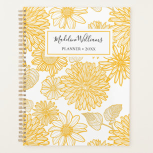 Agenda Daisies y Dahlias Amarillos 2026 Personalizado